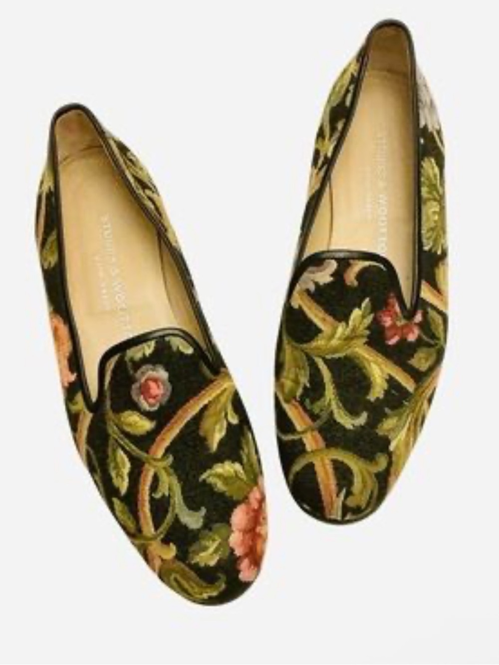 Stubbs & Wootton Baroque Floral Tapestry Loafers 8.5